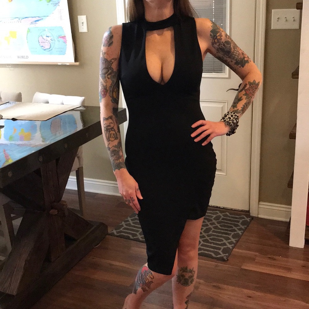 Charlotte Russe Little Black dress slanted bottom